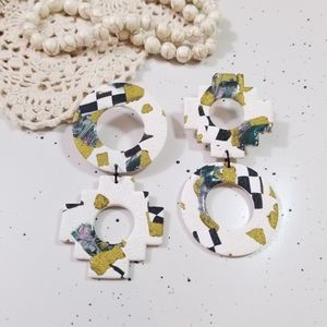 Wren on a Wire polymer clay earrings